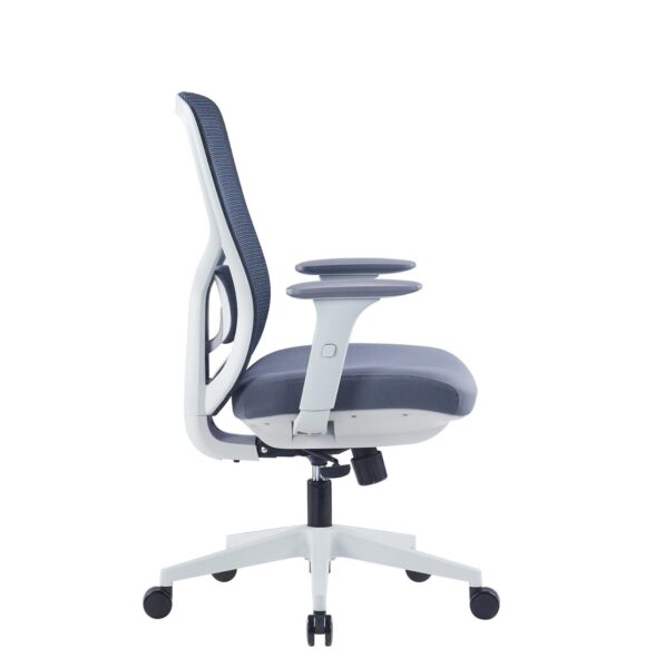 Side profile of Hala medium back ergonomic office chair with synchro tilt mechanism.