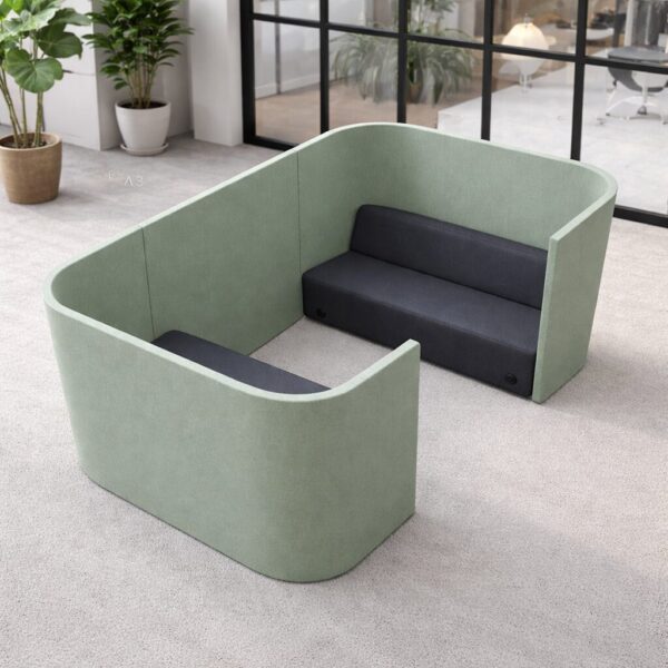 BUBA high-back acoustic sofa in office environment designed for privacy and sound absorption