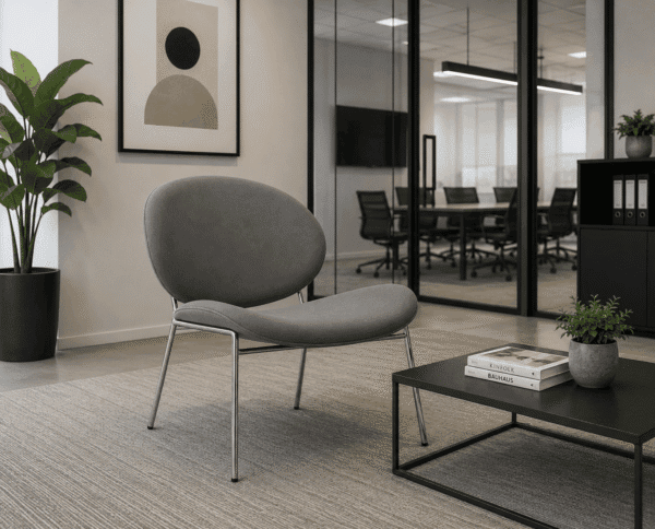 Flower lounge chair used in a modern office lounge and reception area