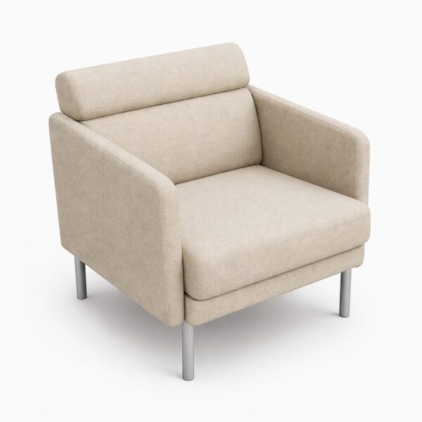Modern beige REEM single seater sofa designed for waiting areas and executive lounges.