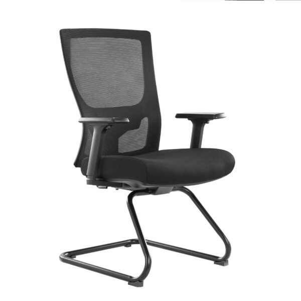 Front angled view of MARS medium-back mesh visitor chair