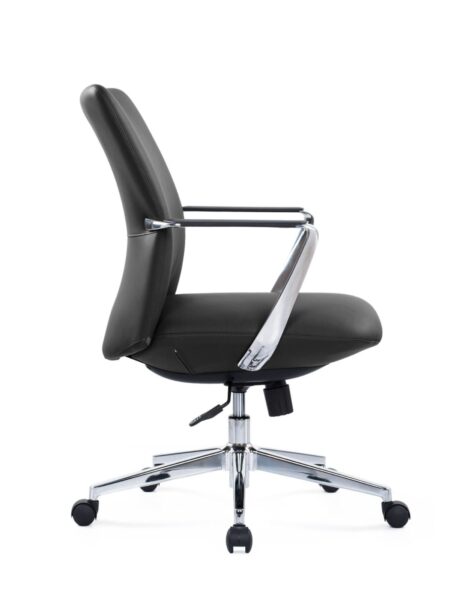 Sole MB Meeting Chair side profile showing aluminum armrests