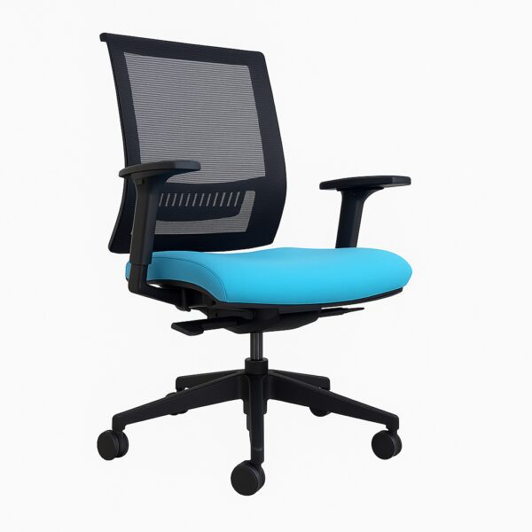 JOJO 3 office chair with blue upholstered seat