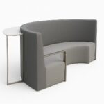 HILDA modular curved office sofa with upholstered seating and integrated back counter