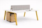 2 person face to face office workstation with mobile drawer