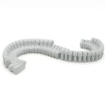Spine modular lounge sofa with curved 14-seat configuration in premium light grey upholstery