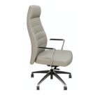 Grey Viola High Back executive office chair with ergonomic high-back design, stainless steel armrests, and aluminium base.