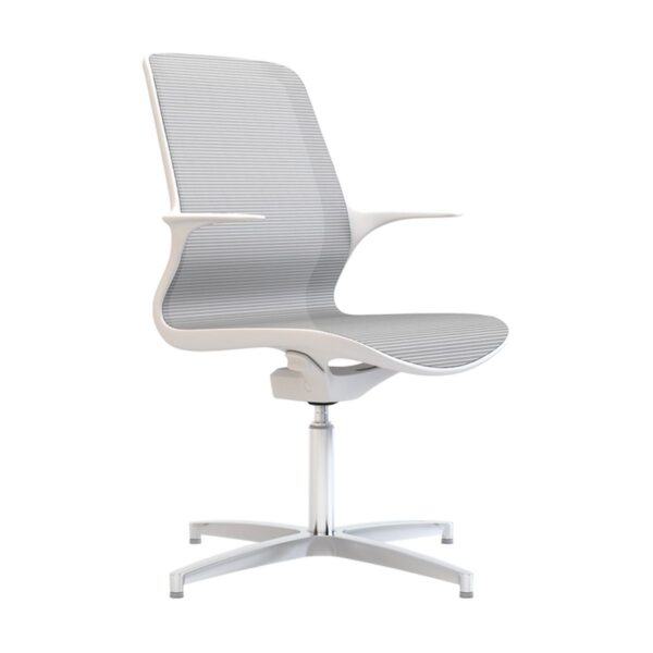 Ovidio W4 mesh visitor chair with Savona aluminium 4-star base