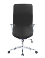 Back view of Sole executive office chair with streamlined executive design and polished aluminium detailing.