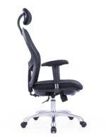 Side view of SUN HB mesh office chair with adjustable armrests