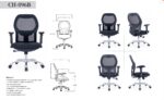 SUN MB chair product sheet with dimensions and multiple views