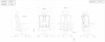 PLOTO CH-267A-LP technical drawing with chair dimensions and multiple elevations