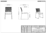 Technical drawing of Rany Pantry Chair HY-252A with overall dimensions and side elevation.