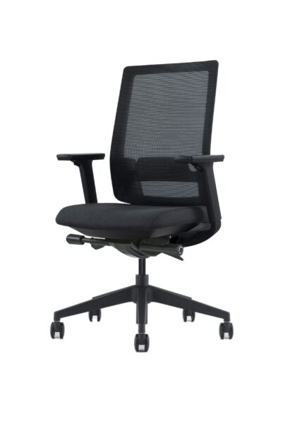 Vix medium-back office chair front perspective with 3D adjustable armrests